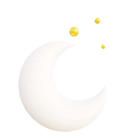 Moon and stars  3D Icon