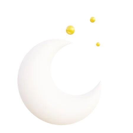 Moon and stars 3D Icon