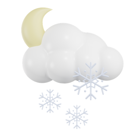 Moon Cloud Snow Rain 3D Icon
