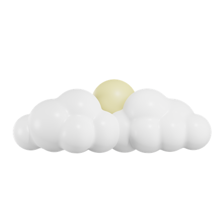 Moon Cloudy  3D Icon