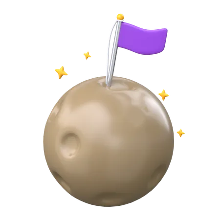 Moon Flag  3D Icon