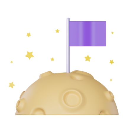 Moon Flag  3D Icon