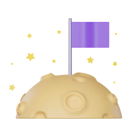 Moon Flag  3D Icon