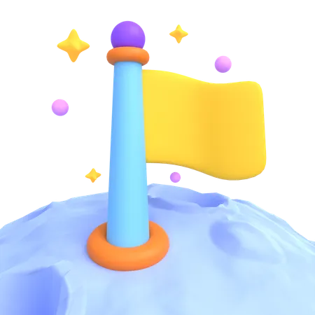 Moon Flag  3D Icon