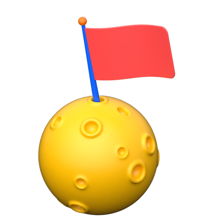 Moon Flag  3D Icon