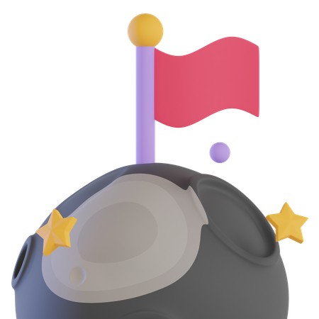 Moon Flag  3D Icon