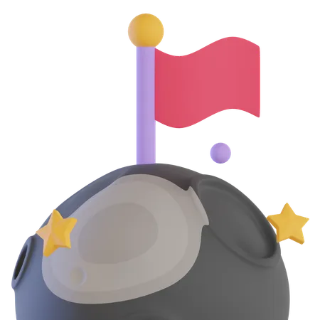 Moon Flag  3D Icon