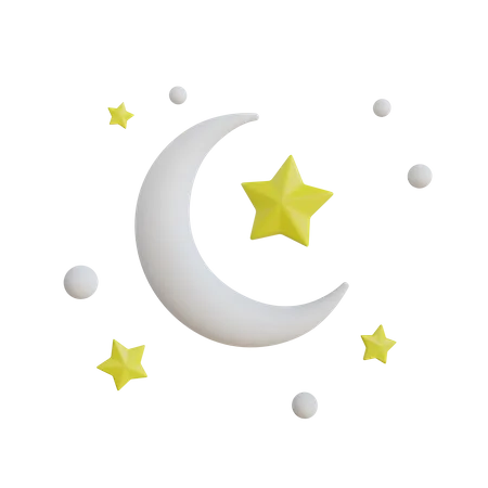 Yellow Stars And White Clouds 3 D Icon White And Yellow Moon And Stars With A White Background Weather Icon 3D Icon