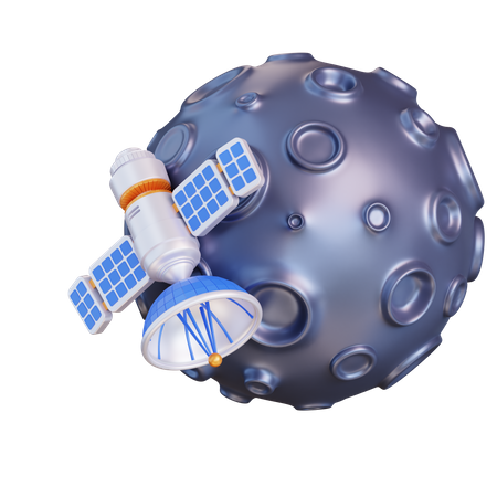 Moon Satellite  3D Illustration