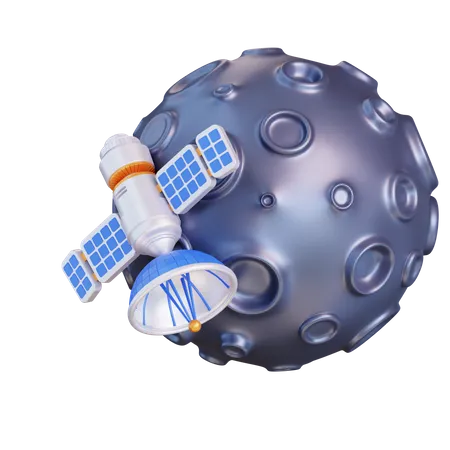 Moon Satellite  3D Illustration