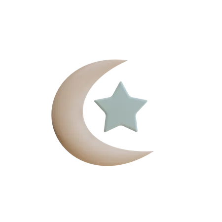 Moon Star 3 D Icon 3D Icon