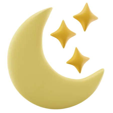 Moon Star  3D Icon