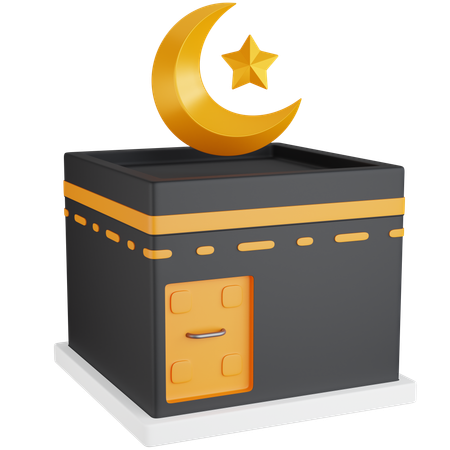 Moon Stars above the Kaaba  3D Icon