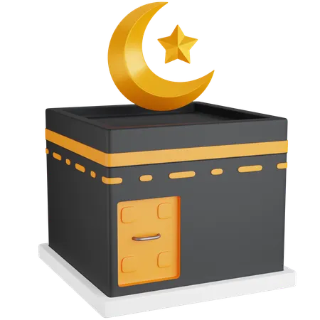 Moon Stars above the Kaaba  3D Icon