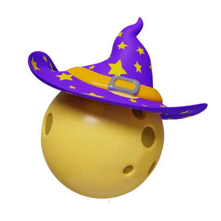 Moon With Hat  3D Icon