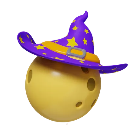Moon With Hat  3D Icon
