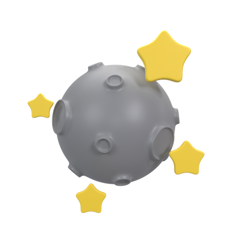 Moon With Star  3D Icon