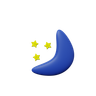 3d moon with star emoji