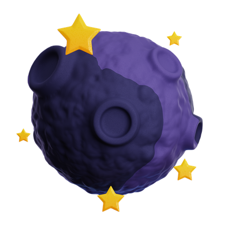 MOON WITH STARS  3D Icon