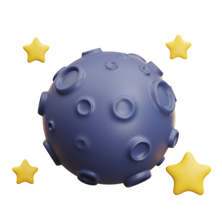 Moon With Stars  3D Icon
