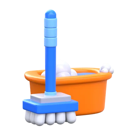 Mop 3 D Hygiene Routine Icon 3D Icon