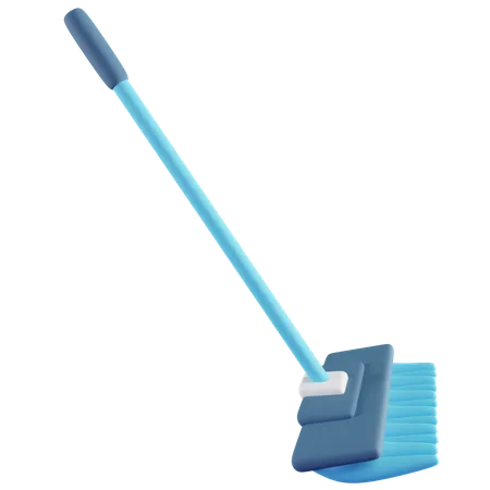 Mop 3 D Icon With Blue Color 3D Icon