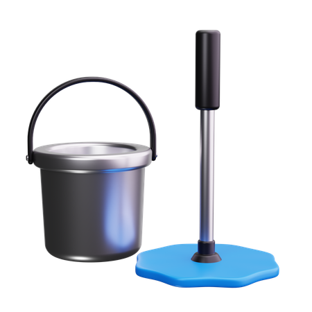 Mop Bucket  3D Icon