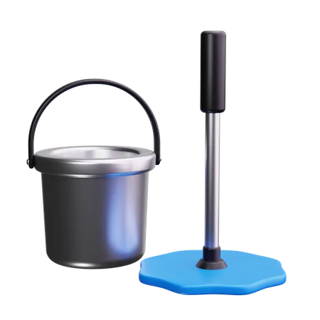 Mop Bucket  3D Icon