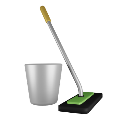 Mop und Eimer  3D Icon