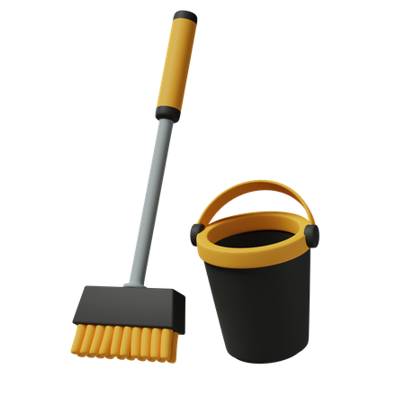 Mop und Eimer  3D Icon