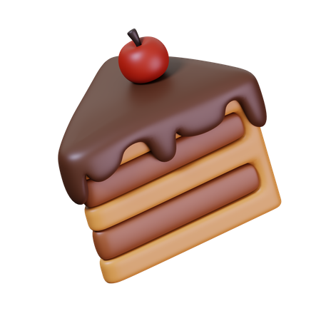 Morceau de gâteau au chocolat  3D Icon