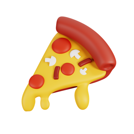 Morceau de pizza  3D Illustration