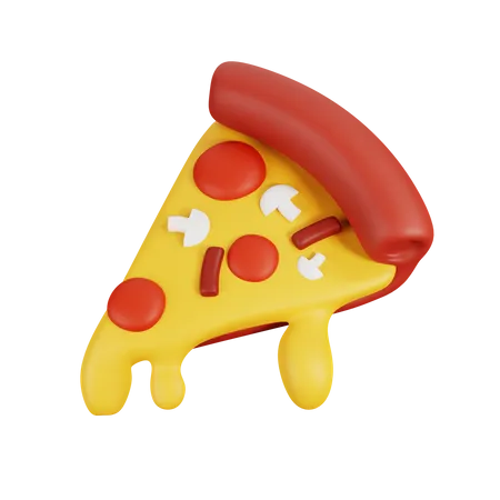 Morceau de pizza  3D Illustration