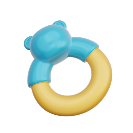 Anillo de dentición para bebé azul  3D Icon