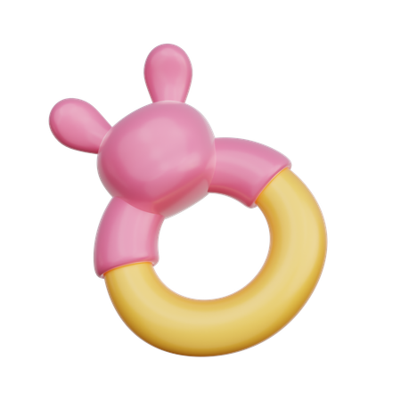 Anillo de dentición rosa para bebé  3D Icon