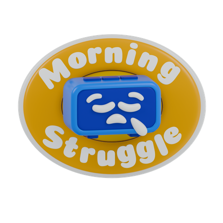 Morning Struggle  3D Sticker