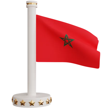 Morocco national flag 3D Icon