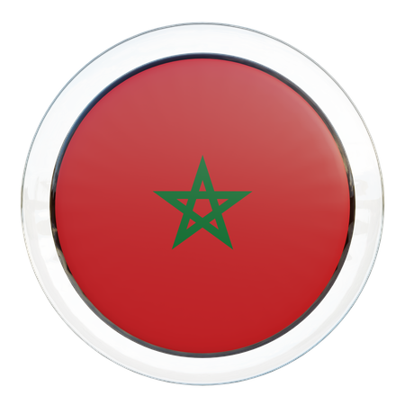 Morocco Round Flag  3D Icon