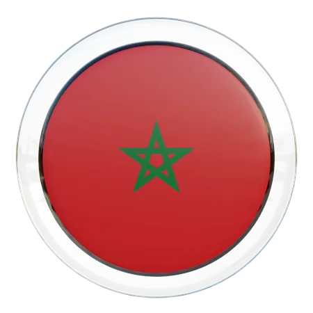 Morocco Round Flag  3D Icon