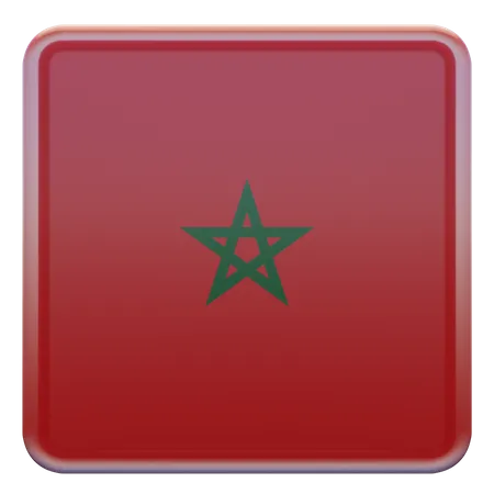Morocco Square Flag 3D Icon