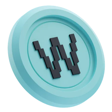 Logo de Walrus WAL Crypto  3D Icon