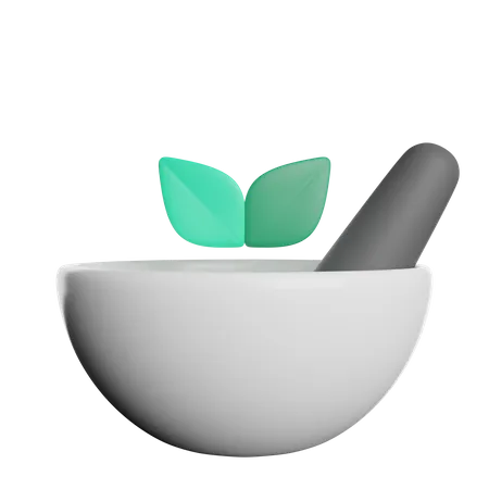 Mortar Herb Organic 3D Icon
