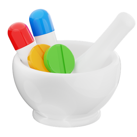 Mortar and Pestle  3D Icon