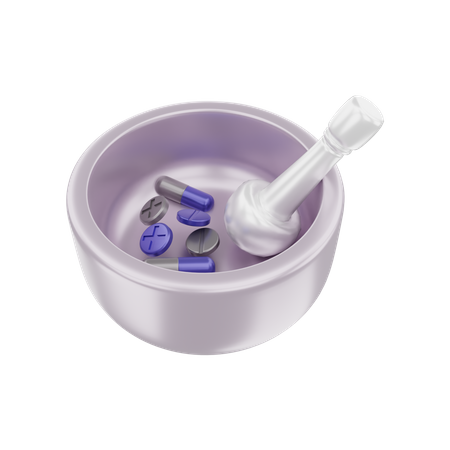 Mortar and pestle  3D Illustration