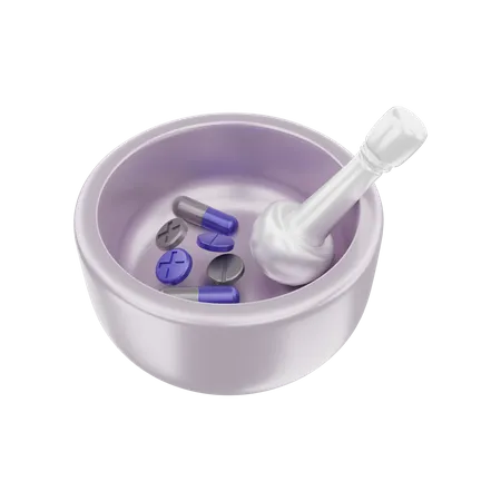 Mortar and pestle  3D Illustration