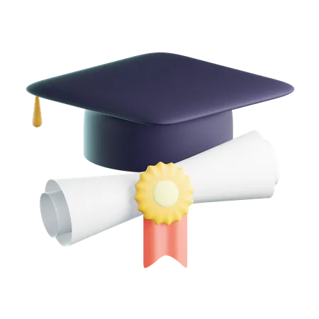 Mortarboard Certificate  3D Icon