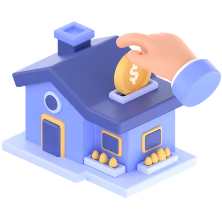 Paying Mortgage Economy 3D Icon