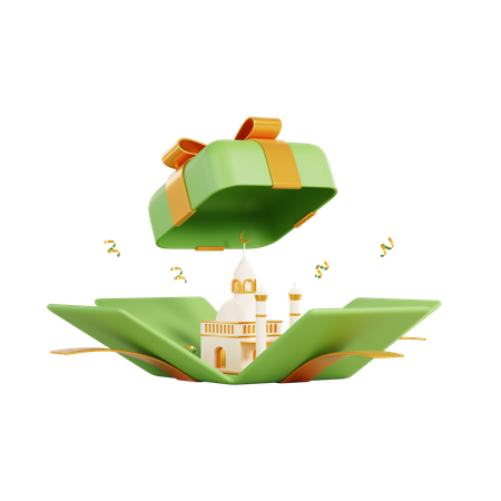Moschee Geschenkbox  3D Illustration