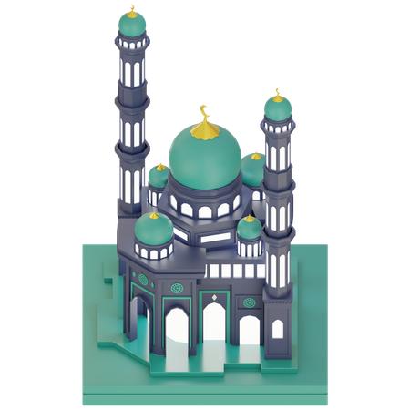 Moschee mit Halbmond  3D Icon