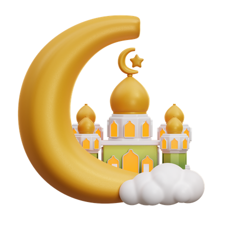 Moschee und Mond  3D Icon